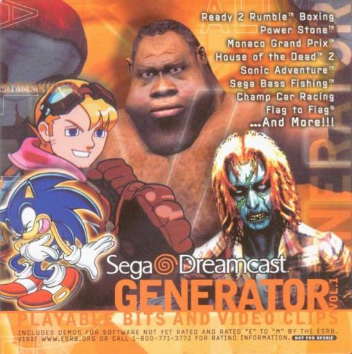 Generator Vol 1 box art for Sega Dreamcast